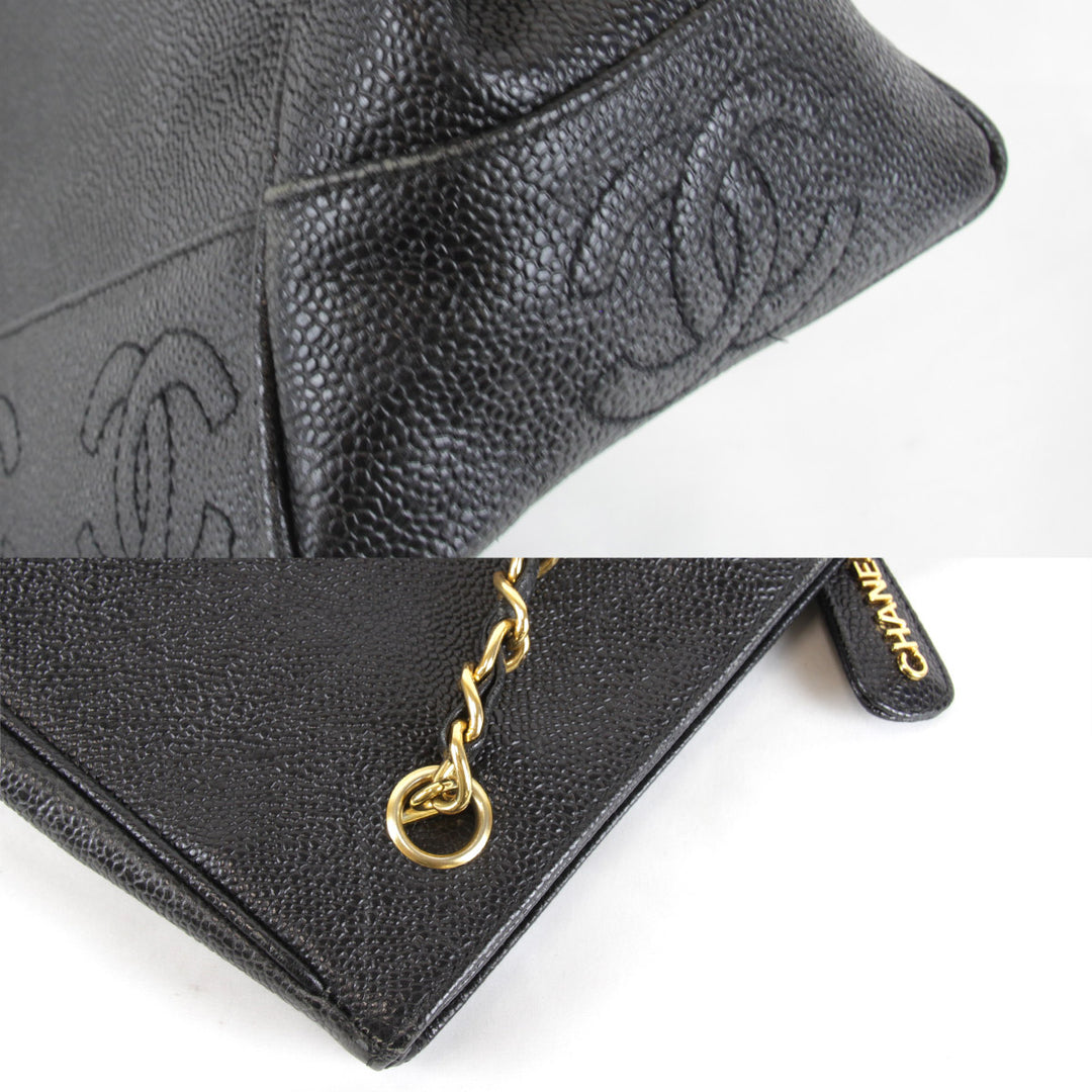 良品『USED』 
CHANEL シャネル 
 トリプルココ ショルダーバッグ 
レザー ブラック