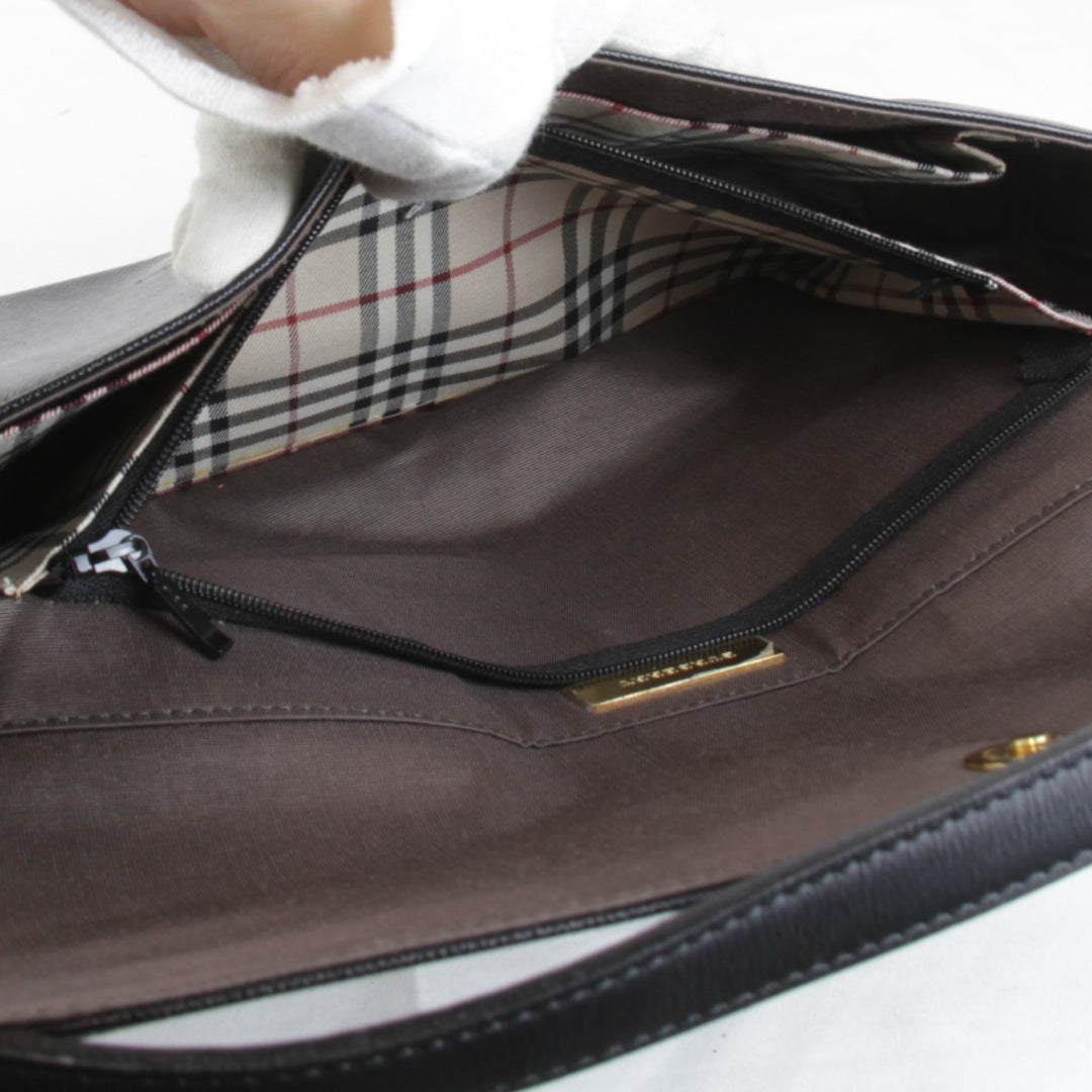 『USED』 
BURBERRY バーバリー 
 ワンショルダー ショルダーバッグ 
レザー ブラック