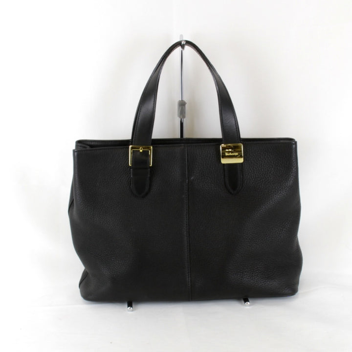 『USED』 
BURBERRY バーバリー 
 ノバチェック ハンドバッグ 
レザー ブラック