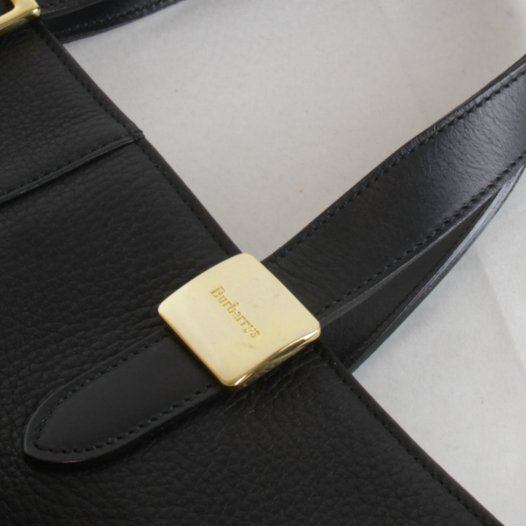 『USED』 
BURBERRY バーバリー 
 ノバチェック ハンドバッグ 
レザー ブラック