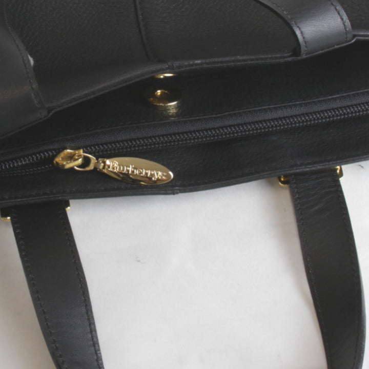 『USED』 
BURBERRY バーバリー 
 ノバチェック ハンドバッグ 
レザー ブラック