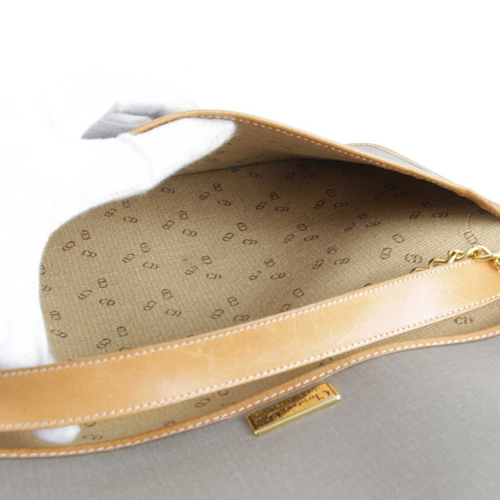 『USED』 
Christian Dior クリスチャンディオール 
 ショルダーバッグ 
PVCコーティングキャンバス グレー