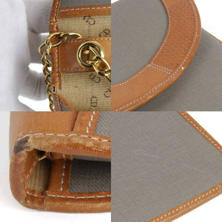 『USED』 
Christian Dior クリスチャンディオール 
 ショルダーバッグ 
PVCコーティングキャンバス グレー