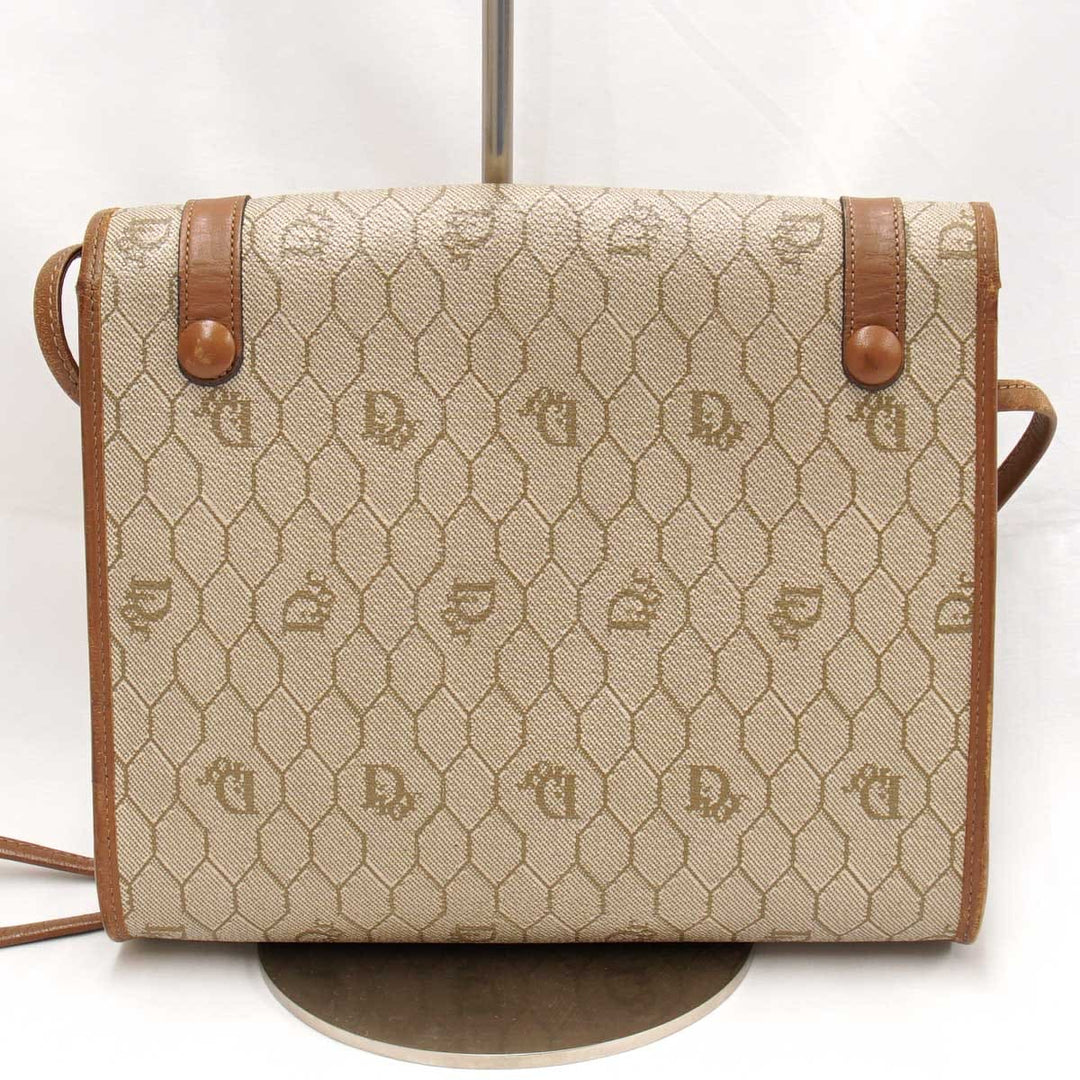 良品『USED』 
Christian Dior クリスチャンディオール 
 ハニカム柄 ショルダーバッグ 
PVCコーティングキャンバス ベージュ ヴィンテージ