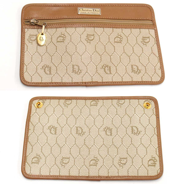良品『USED』 
Christian Dior クリスチャンディオール 
 ハニカム柄 ショルダーバッグ 
PVCコーティングキャンバス ベージュ ヴィンテージ
