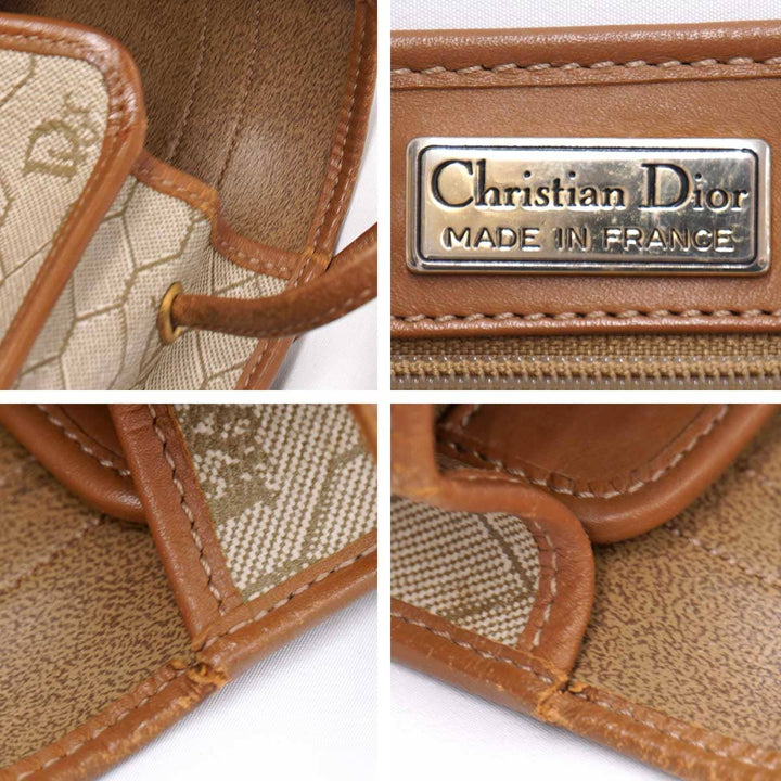 良品『USED』 
Christian Dior クリスチャンディオール 
 ハニカム柄 ショルダーバッグ 
PVCコーティングキャンバス ベージュ ヴィンテージ