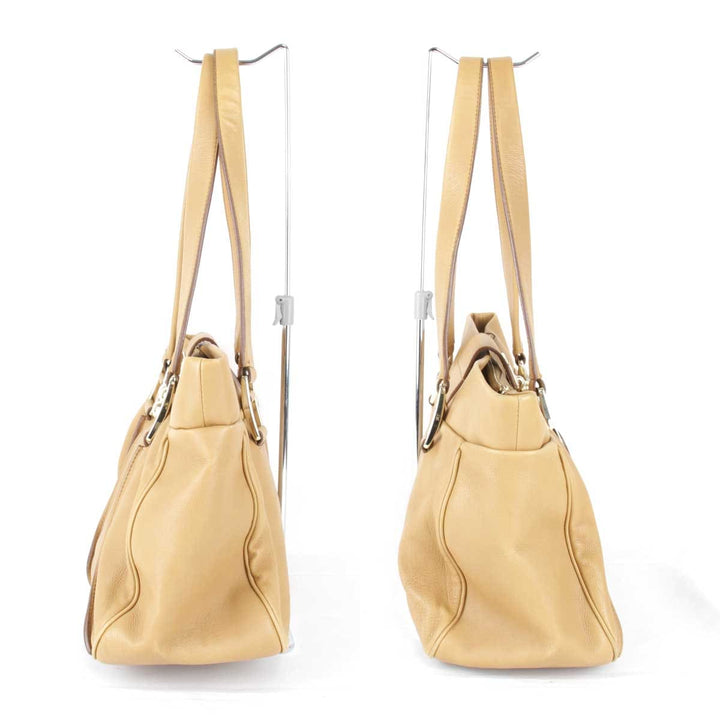 『USED』 
CELINE セリーヌ 
 ハンドバッグ 
レザー ベージュ