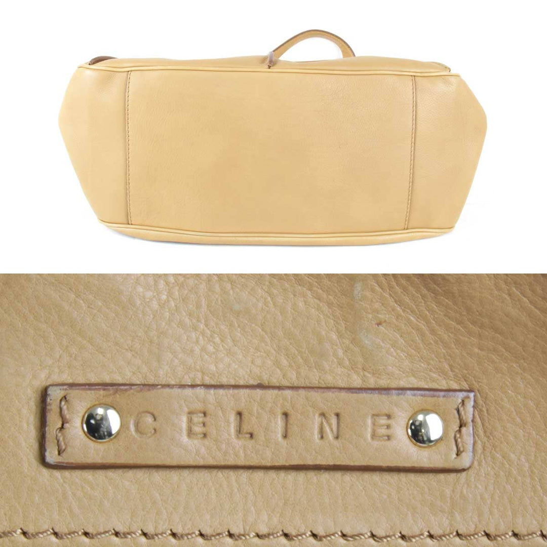 『USED』 
CELINE セリーヌ 
 ハンドバッグ 
レザー ベージュ