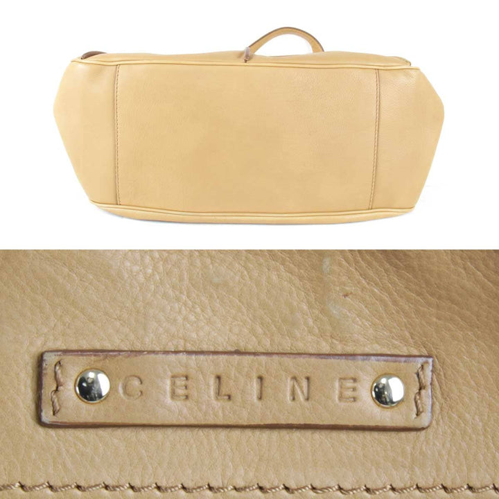『USED』 
CELINE セリーヌ 
 ハンドバッグ 
レザー ベージュ