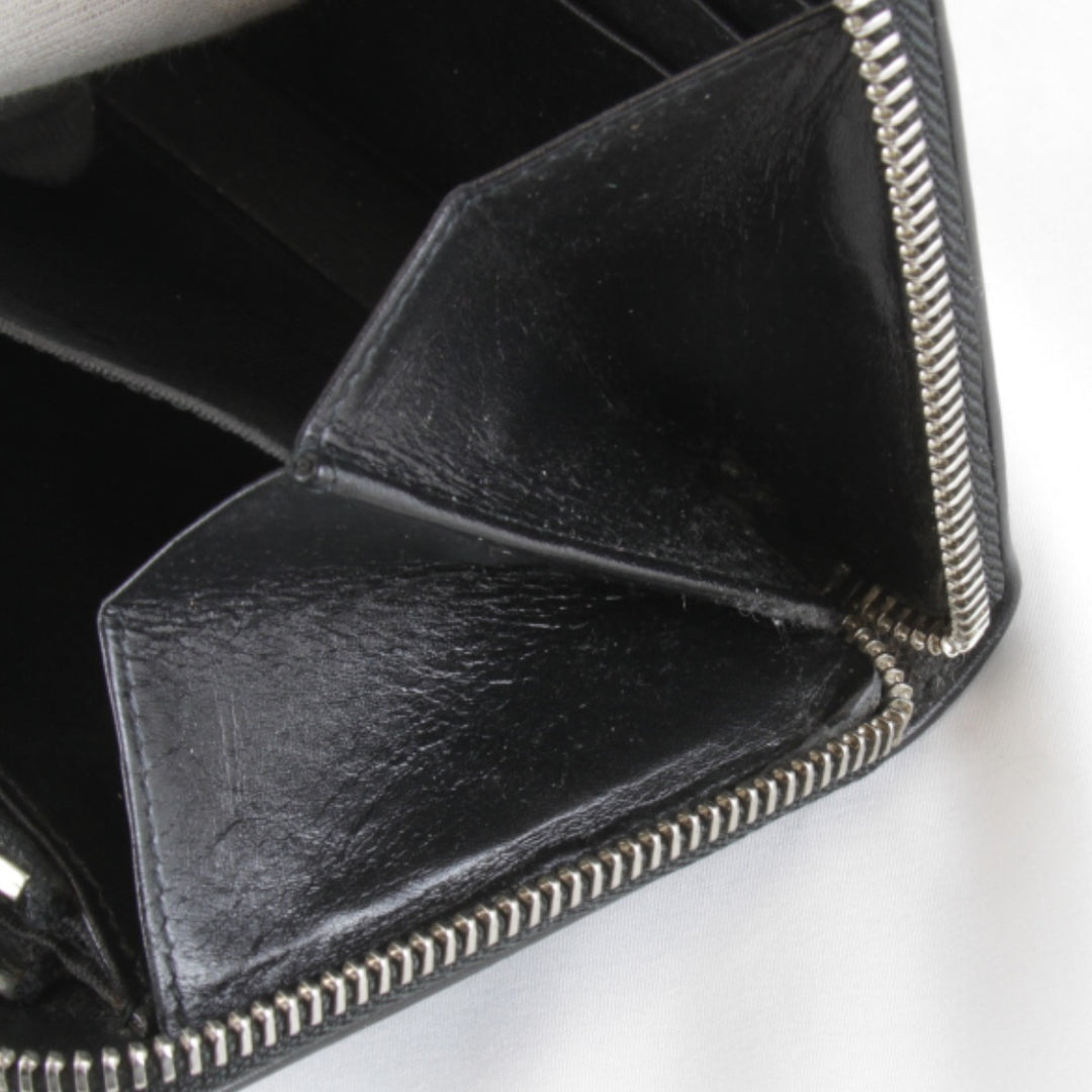 【価格改定】『USED』 
BVLGARI ブルガリ 
 ウィークエンド ラウンドジップ 長財布 
レザー ブラック系