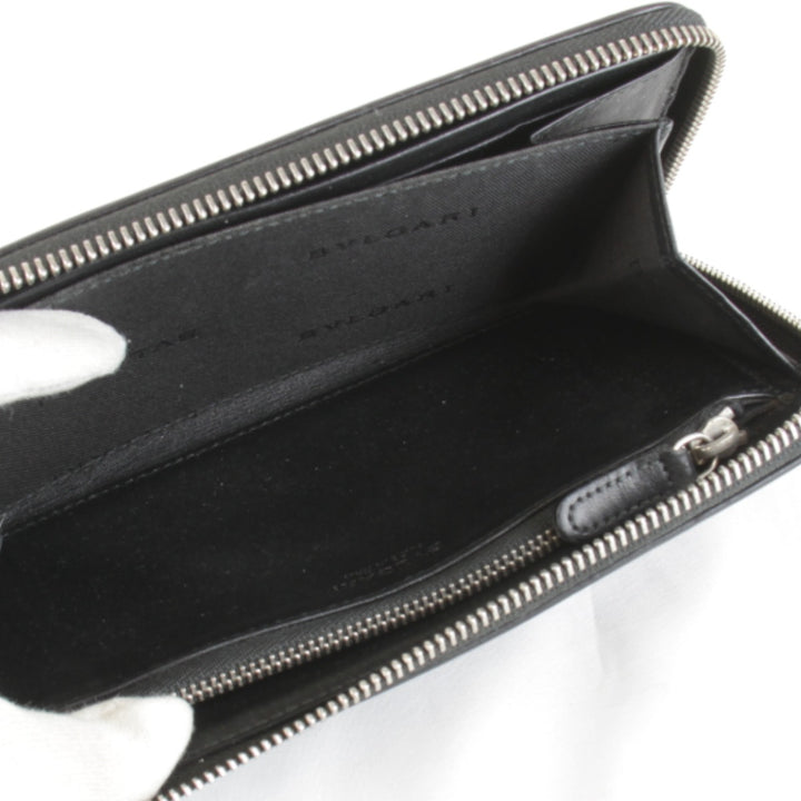 【価格改定】『USED』 
BVLGARI ブルガリ 
 ウィークエンド ラウンドジップ 長財布 
レザー ブラック系