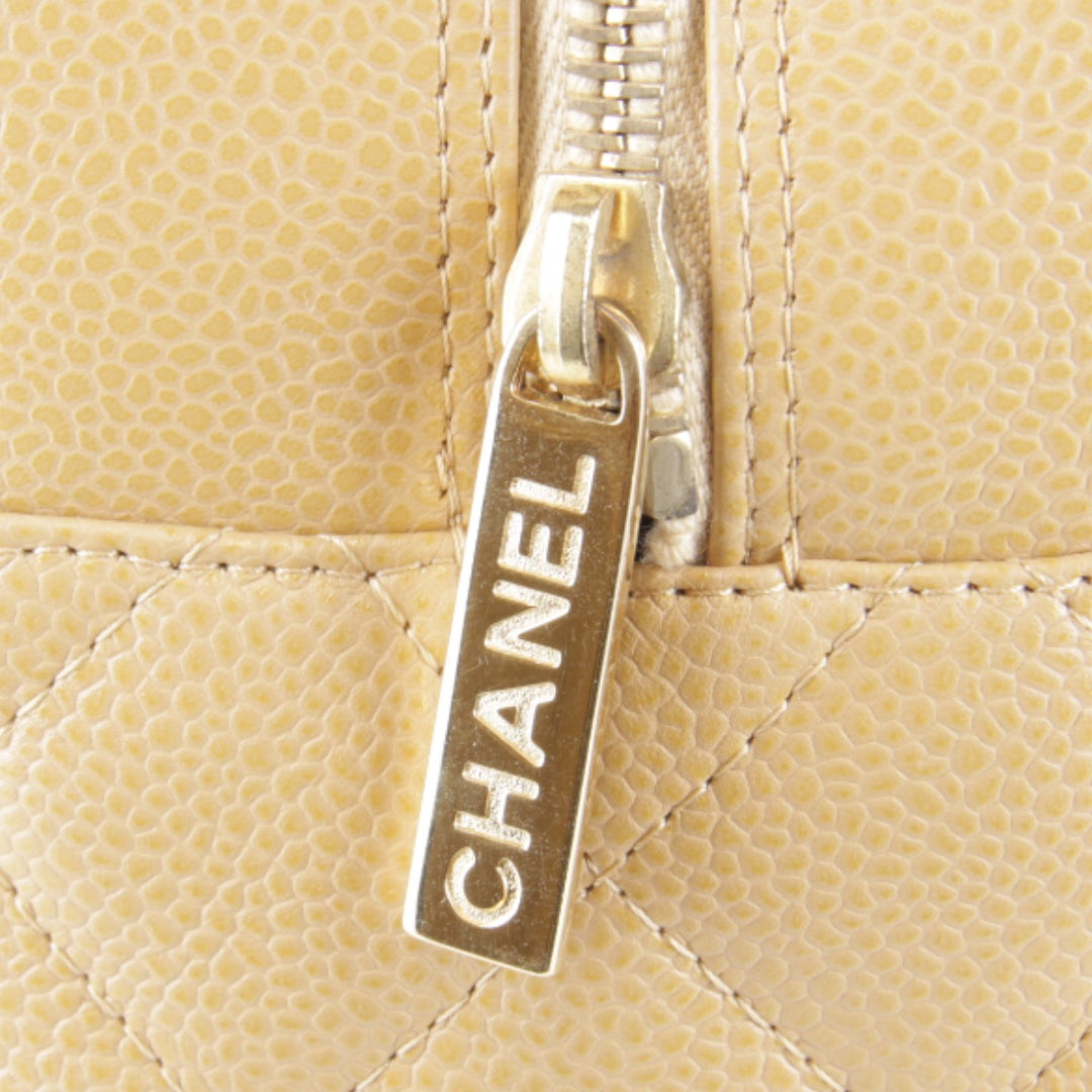 美品『USED』 
CHANEL シャネル 
 ココマーク ボストンバッグ 
レザー ベージュ