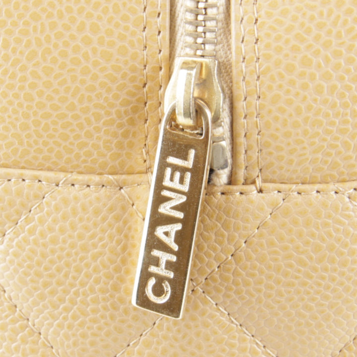 美品『USED』 
CHANEL シャネル 
 ココマーク ボストンバッグ 
レザー ベージュ