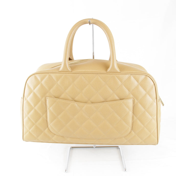 美品『USED』 
CHANEL シャネル 
 ココマーク ボストンバッグ 
レザー ベージュ