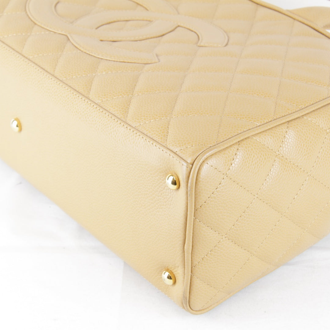 美品『USED』 
CHANEL シャネル 
 ココマーク ボストンバッグ 
レザー ベージュ