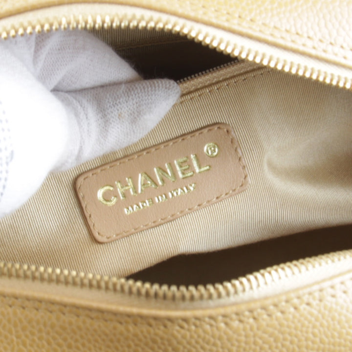 美品『USED』 
CHANEL シャネル 
 ココマーク ボストンバッグ 
レザー ベージュ