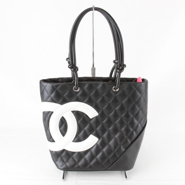 良品『USED』 
CHANEL シャネル 
 カンボンライン トートバッグ 
レザー ブラック