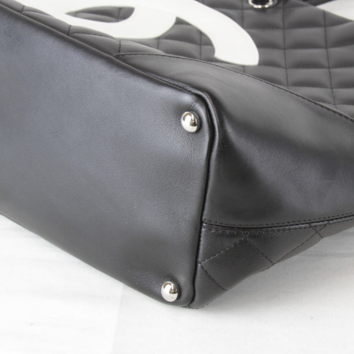 良品『USED』 
CHANEL シャネル 
 カンボンライン トートバッグ 
レザー ブラック