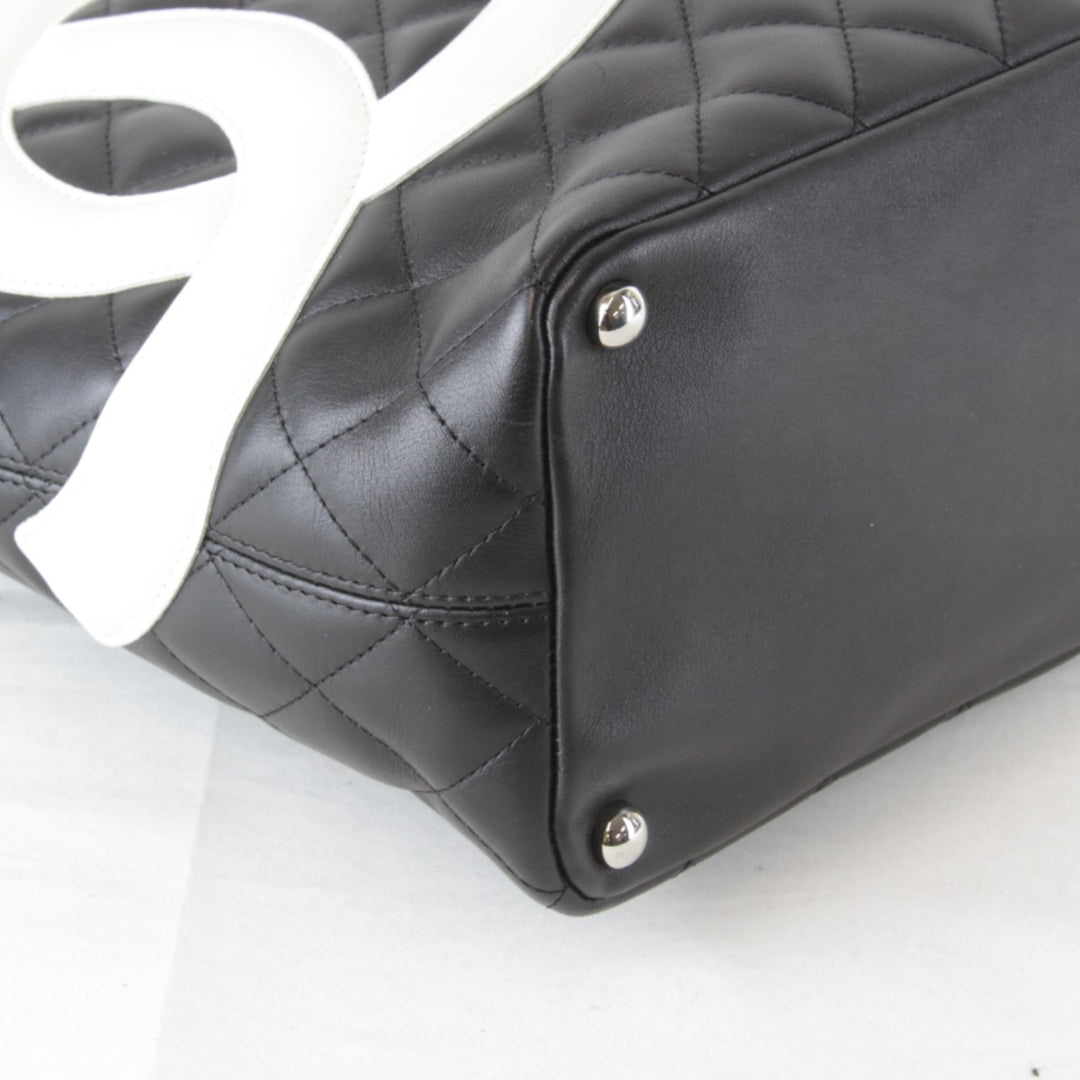 良品『USED』 
CHANEL シャネル 
 カンボンライン トートバッグ 
レザー ブラック