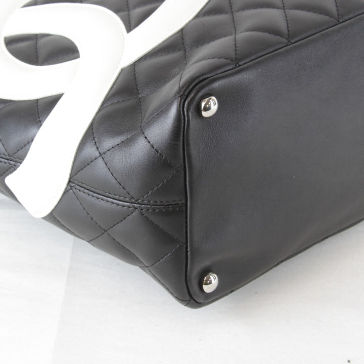 良品『USED』 
CHANEL シャネル 
 カンボンライン トートバッグ 
レザー ブラック