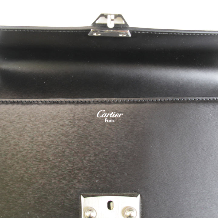 美品『USED』 
CARTIER カルティエ 
 セカンドバッグ 
レザー ブラック