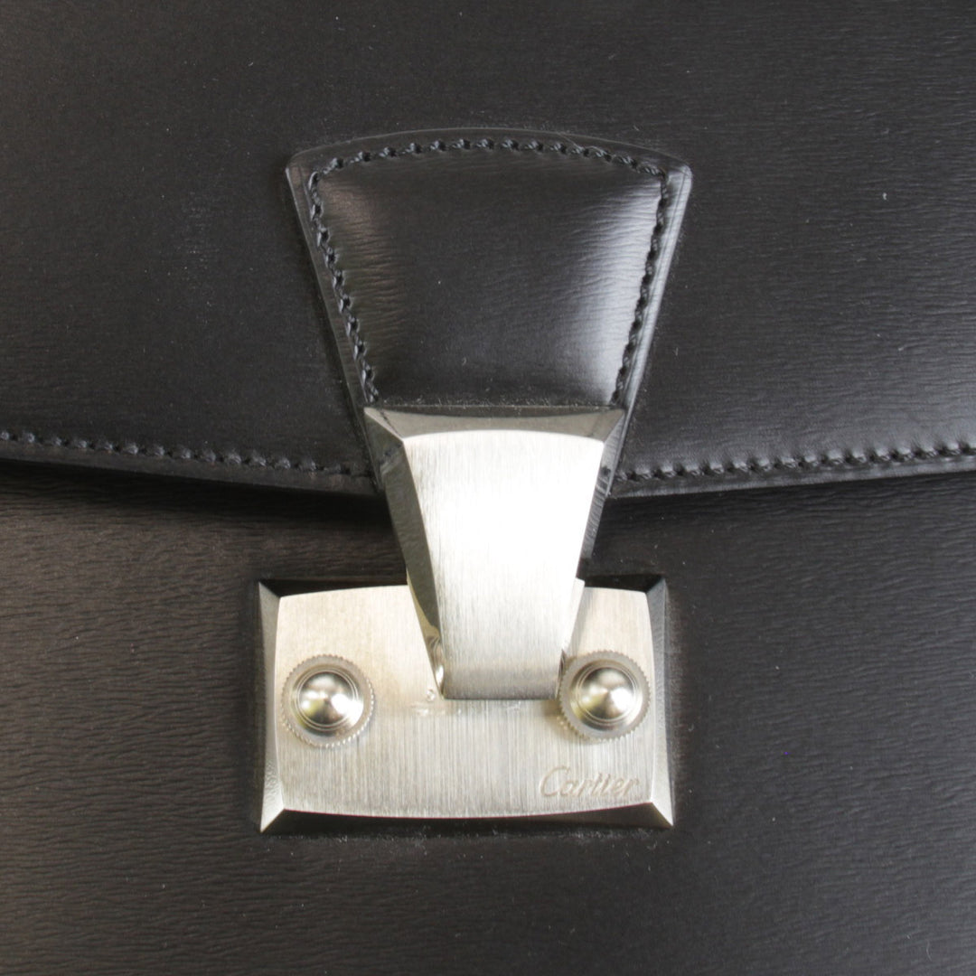 美品『USED』 
CARTIER カルティエ 
 セカンドバッグ 
レザー ブラック