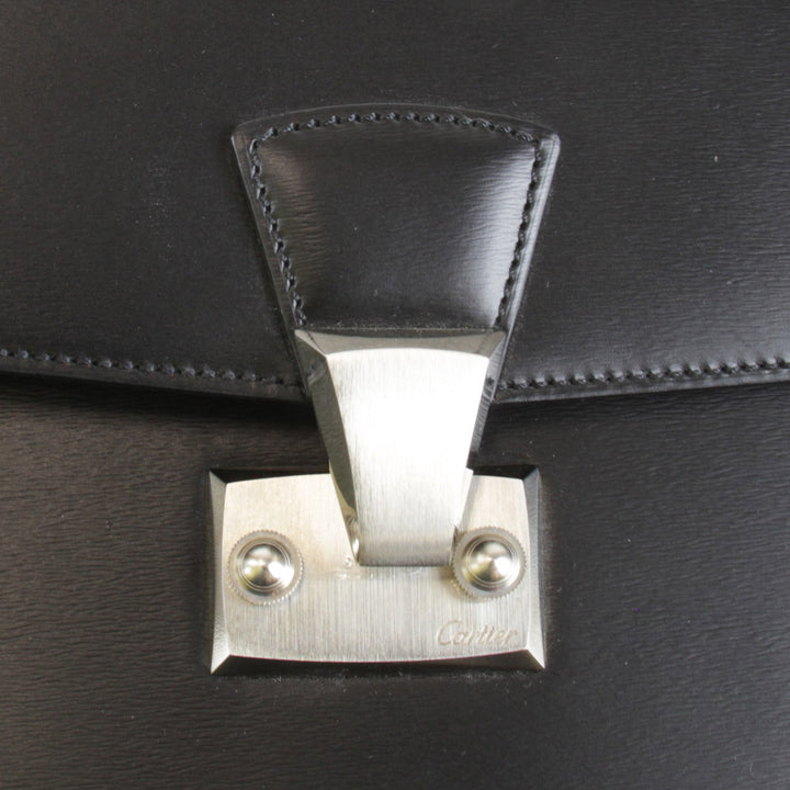 美品『USED』 
CARTIER カルティエ 
 セカンドバッグ 
レザー ブラック