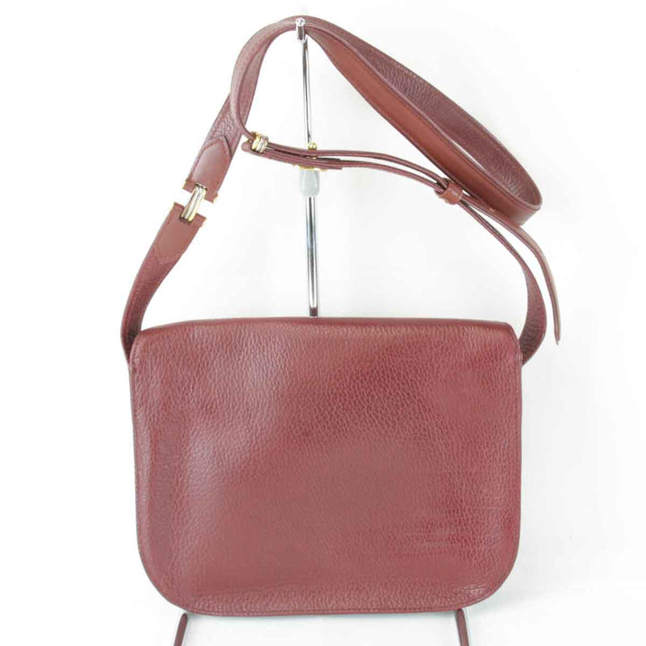 『USED』 
CARTIER カルティエ 
 マストレザーショルダー ショルダーバッグ 
レザー ワインレッド