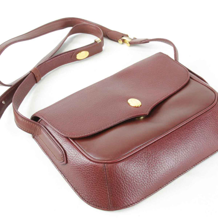 『USED』 
CARTIER カルティエ 
 マストレザーショルダー ショルダーバッグ 
レザー ワインレッド