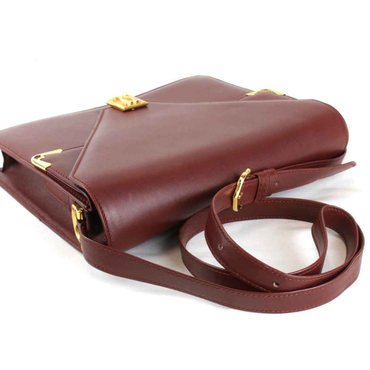 『USED』 
CARTIER カルティエ 
 マストレザー ショルダーバッグ 
レザー レッド