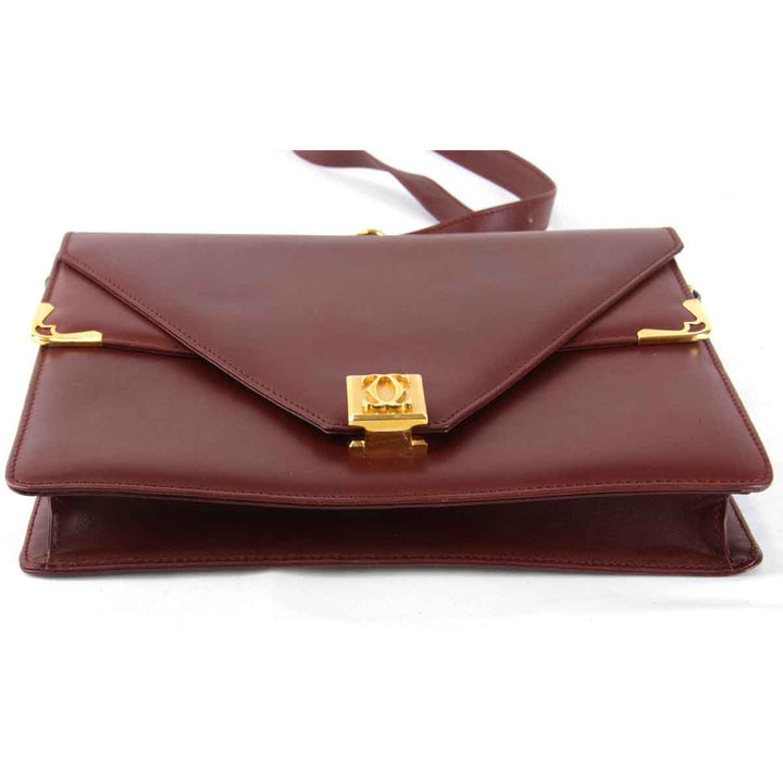 『USED』 
CARTIER カルティエ 
 マストレザー ショルダーバッグ 
レザー レッド