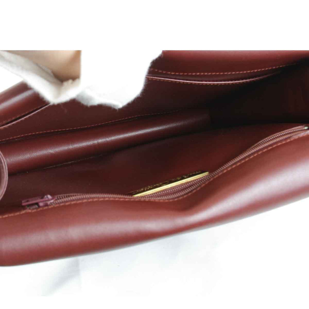 『USED』 
CARTIER カルティエ 
 マストレザー ショルダーバッグ 
レザー レッド