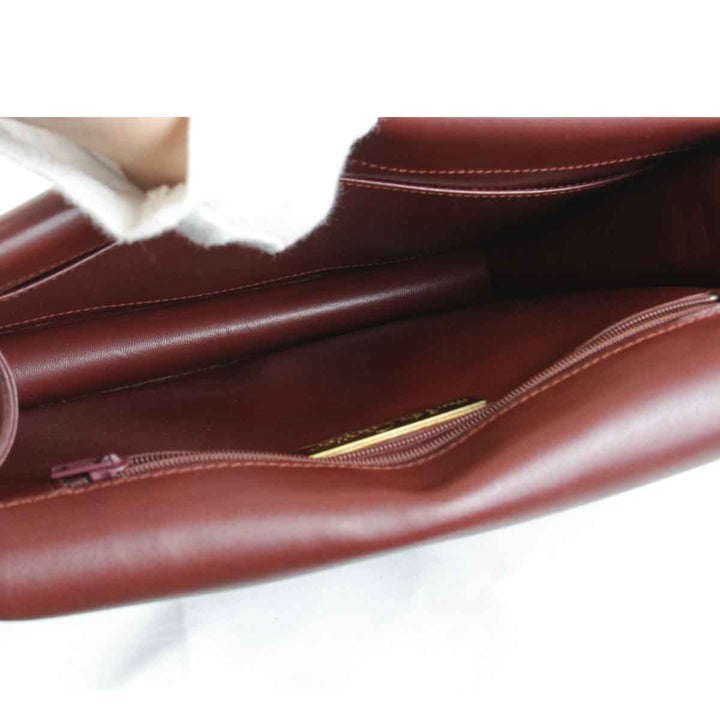 『USED』 
CARTIER カルティエ 
 マストレザー ショルダーバッグ 
レザー レッド