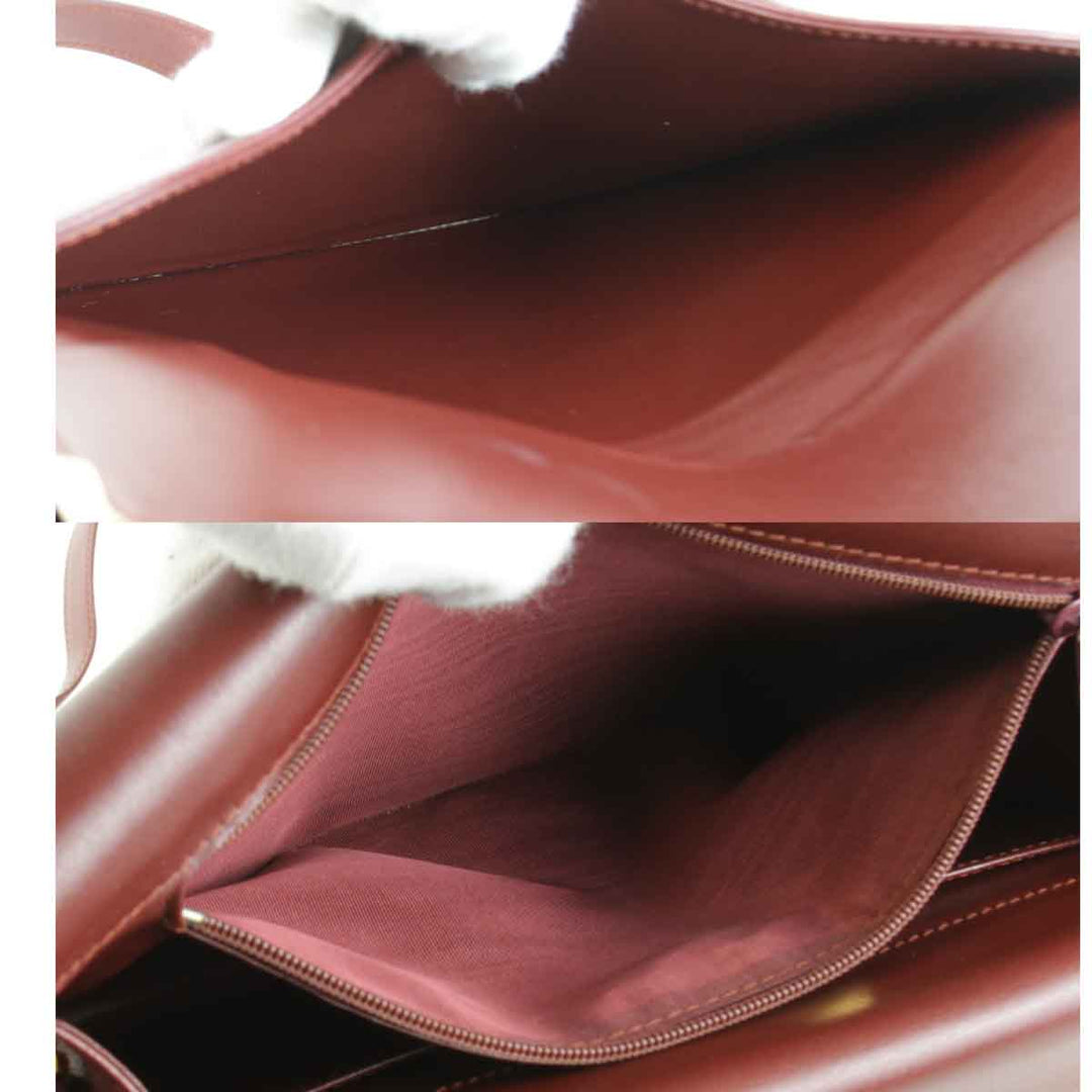 『USED』 
CARTIER カルティエ 
 マストレザー ショルダーバッグ 
レザー レッド