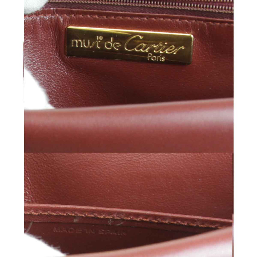 『USED』 
CARTIER カルティエ 
 マストレザー ショルダーバッグ 
レザー レッド