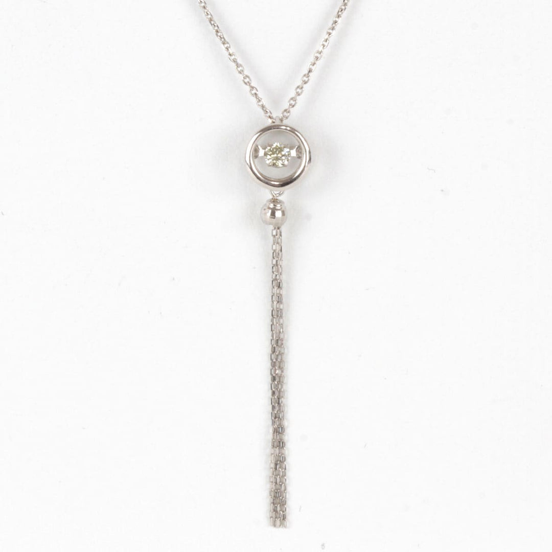 美品『USED』 K18WG 
 ダンシングストーン ネックレス
 ダイヤモンド 0.07 2.8g