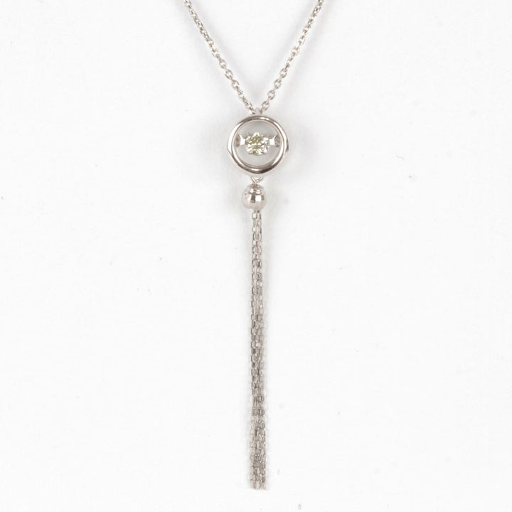 美品『USED』 K18WG 
 ダンシングストーン ネックレス
 ダイヤモンド 0.07 2.8g