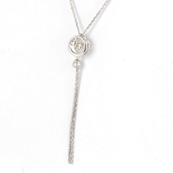 美品『USED』 K18WG 
 ダンシングストーン ネックレス
 ダイヤモンド 0.07 2.8g