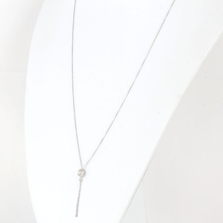 美品『USED』 K18WG 
 ダンシングストーン ネックレス
 ダイヤモンド 0.07 2.8g