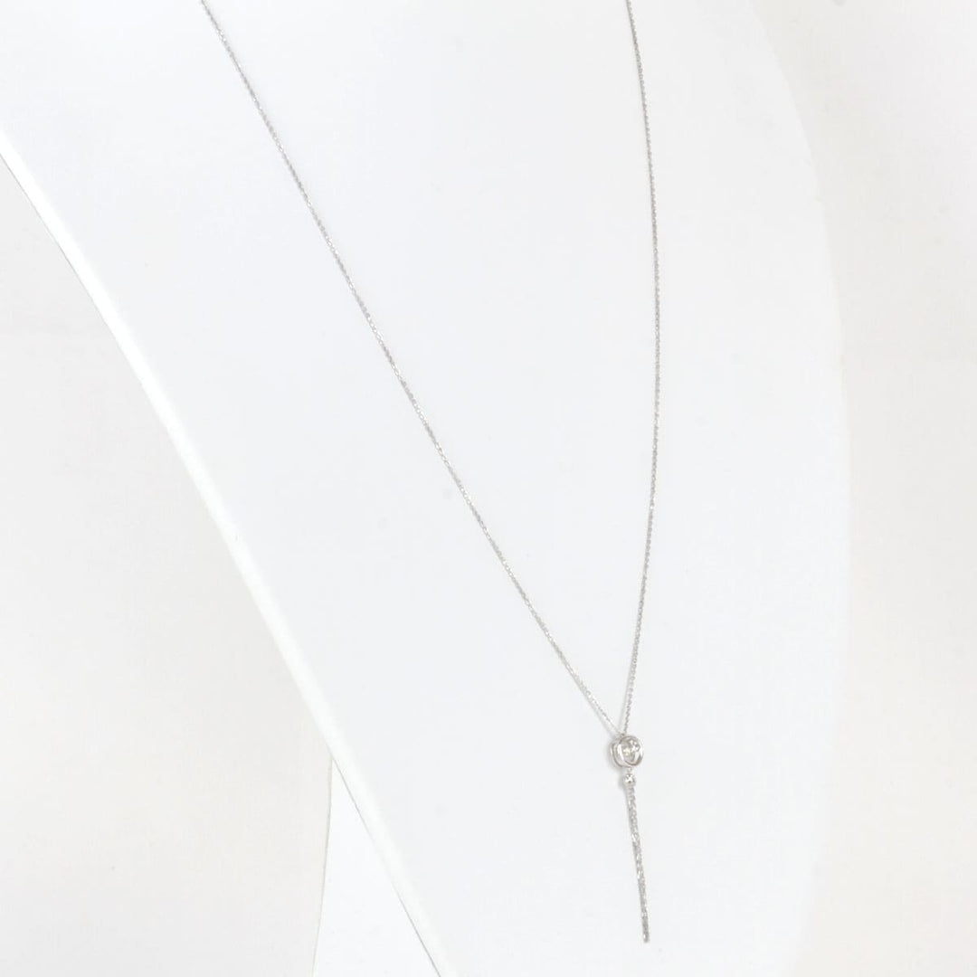 美品『USED』 K18WG 
 ダンシングストーン ネックレス
 ダイヤモンド 0.07 2.8g