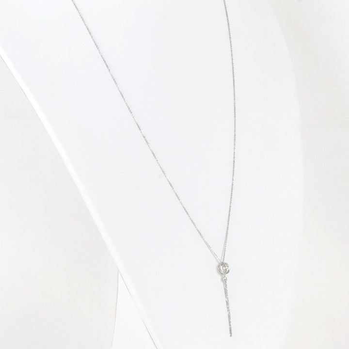 美品『USED』 K18WG 
 ダンシングストーン ネックレス
 ダイヤモンド 0.07 2.8g