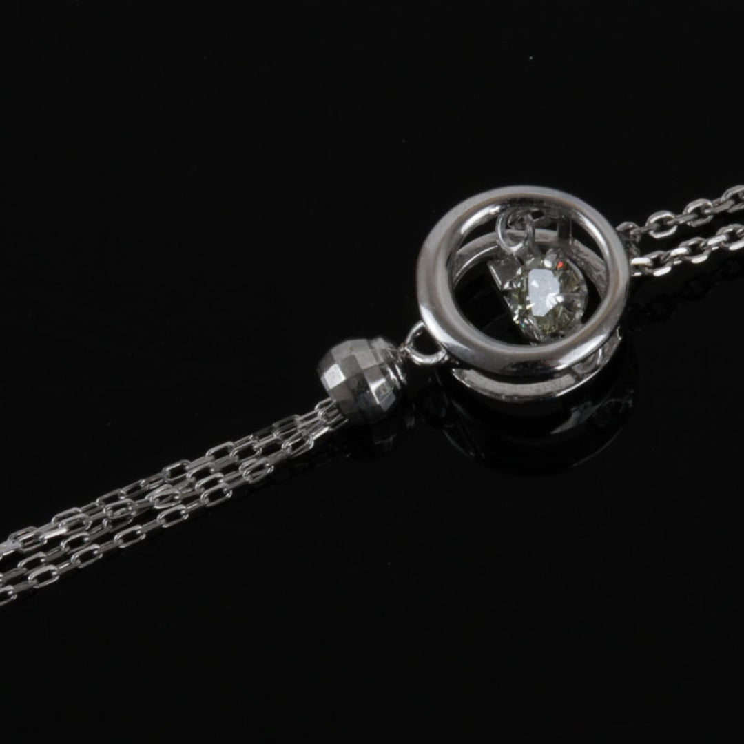 美品『USED』 K18WG 
 ダンシングストーン ネックレス
 ダイヤモンド 0.07 2.8g