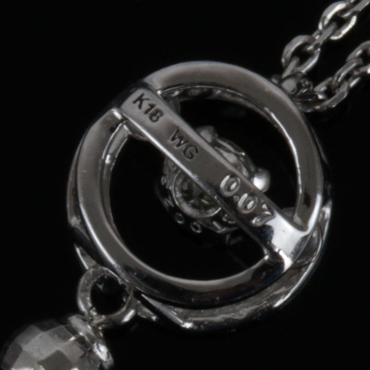 美品『USED』 K18WG 
 ダンシングストーン ネックレス
 ダイヤモンド 0.07 2.8g