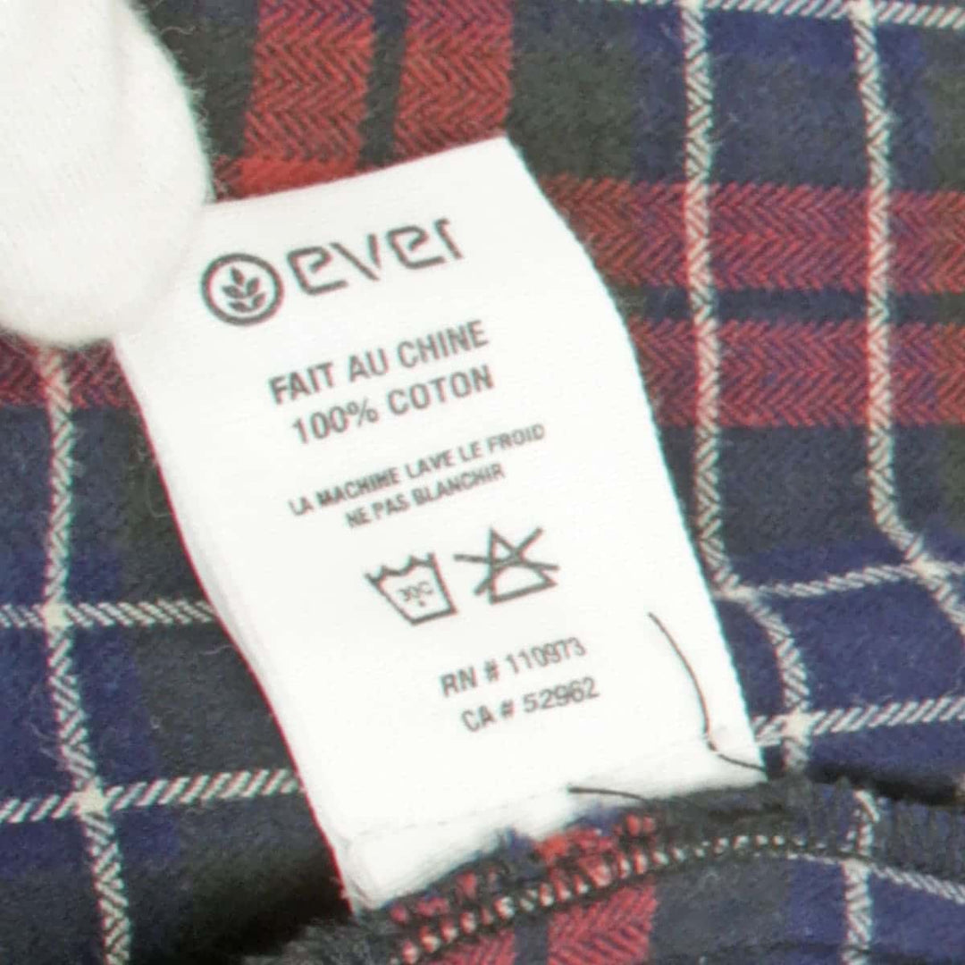 美品『USED』 
 
 ever ネルシャツ 1D14000 長袖シャツ 
コットン レッド×ブラック