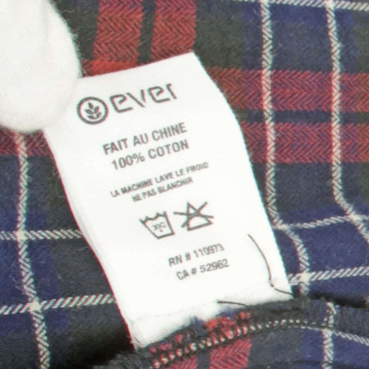 美品『USED』 
 
 ever ネルシャツ 1D14000 長袖シャツ 
コットン レッド×ブラック