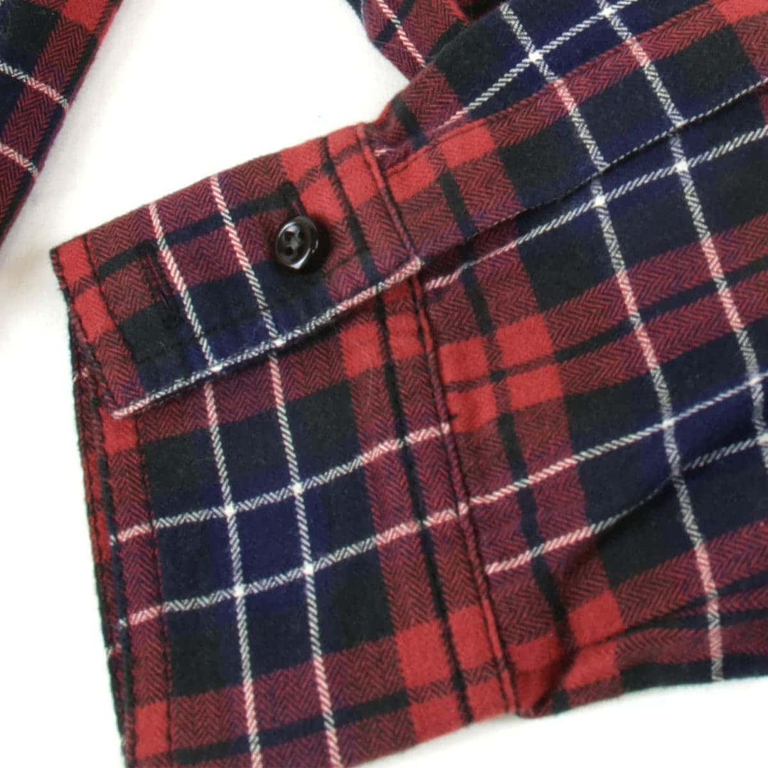 美品『USED』 
 
 ever ネルシャツ 1D14000 長袖シャツ 
コットン レッド×ブラック