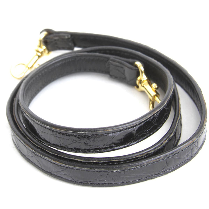 美品『USED』 
 
 クロコバック ショルダーバッグ 
 ブラック