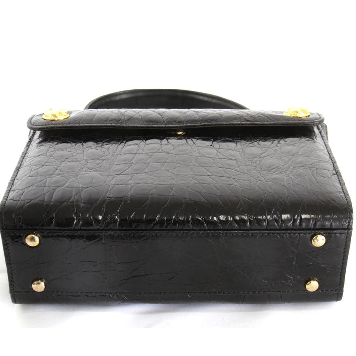 美品『USED』 
 
 クロコバック ショルダーバッグ 
 ブラック