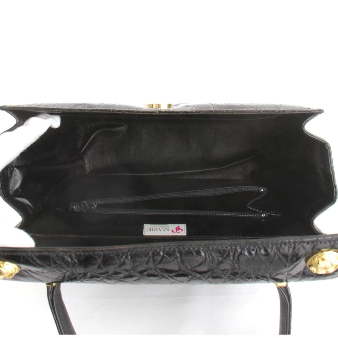 美品『USED』 
 
 クロコバック ショルダーバッグ 
 ブラック