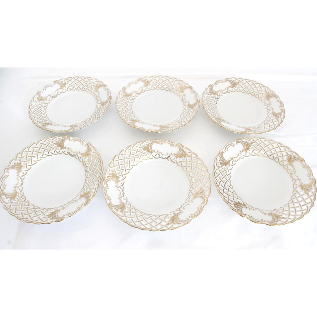 美品『USED』 
Meissen マイセン 
 ホビーコレクション 透かしプレート 6枚セット  皿
